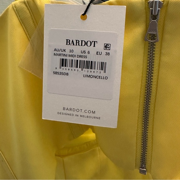 Bardot Limoncello Midi Martini Dress, Size Medium, US6 NWT - Picture 5 of 11
